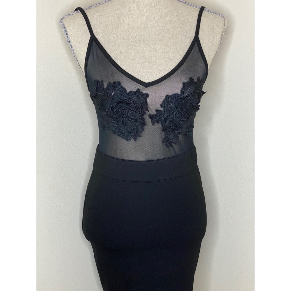 Love Culture Black Mesh Cocktail Dress.